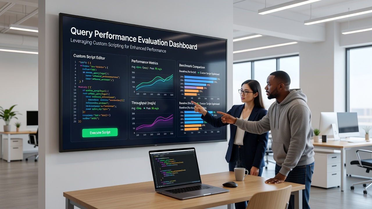 Screenshot of performance evaluation dashboard powered by custom scripts